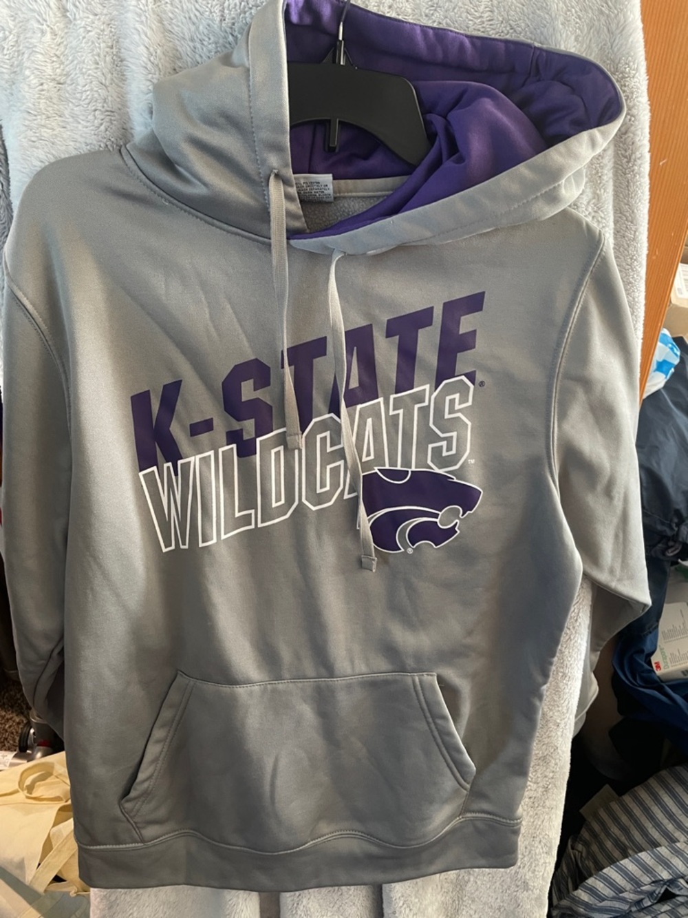 Stadium Athletics Purple & Gray KSU fleece lined Pullover Hoodie